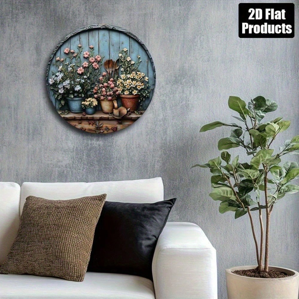 Décoration murale vintage rond - Gardening Tools Vintage avis et prix